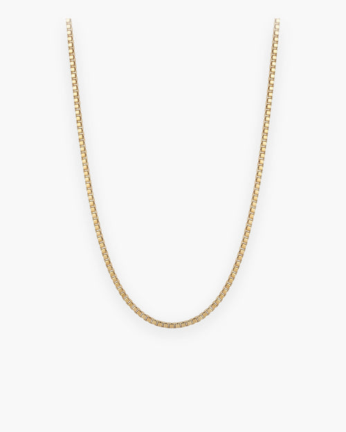 Atlas box chain with extender in gold-tone stainless steel [c:gold]
