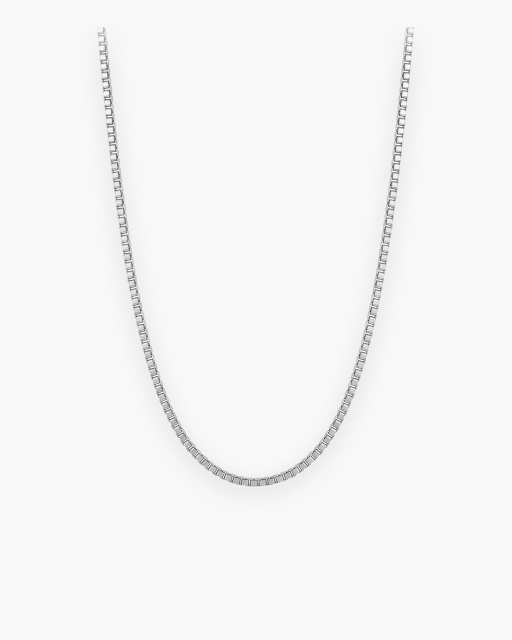 Atlas box chain with extender in silver stainless steel [c:silver]