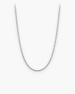 Atlas box chain with extender in silver stainless steel [c:silver]