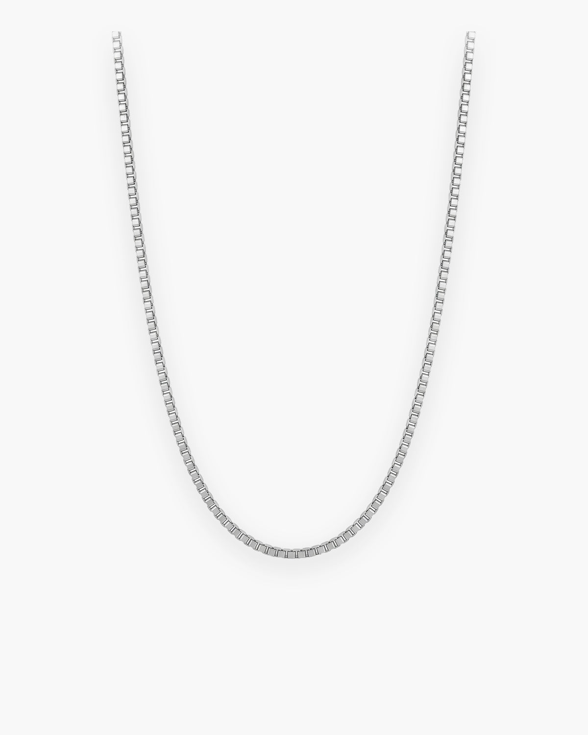 Atlas box chain with extender in silver stainless steel [c:silver]