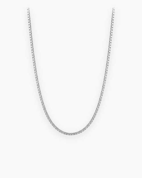 Atlas box chain with extender in silver stainless steel [c:silver]