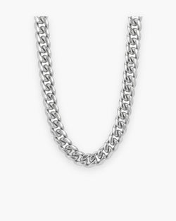 Atlas box clasp Miami Cuban chain in silver stainless steel [c:silver]