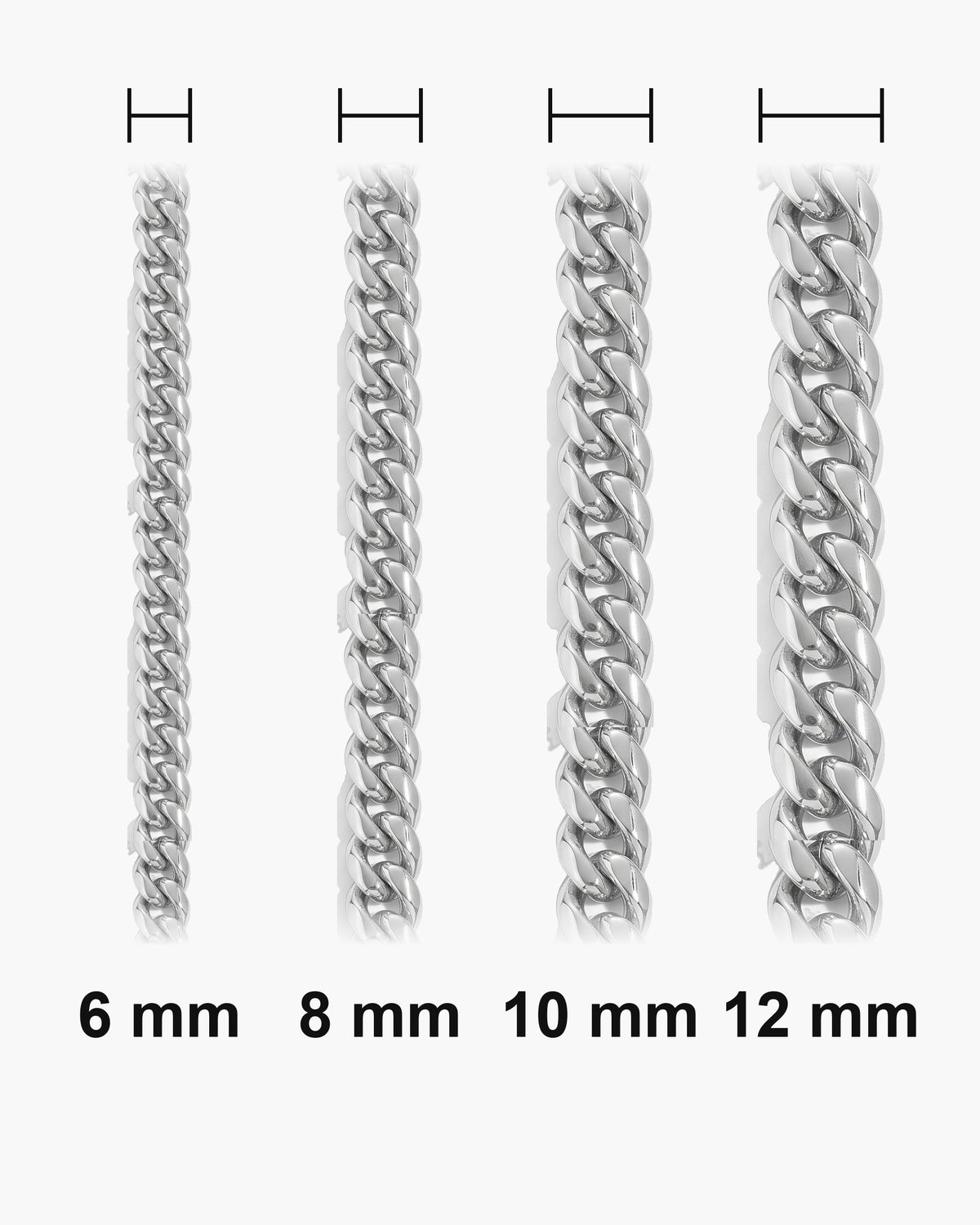 Atlas chain widths at true scale [u:mm]