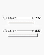 Atlas box link shackle bracelet lengths 7.5 to 8.5 inches with matching wrist sizes [u:in]