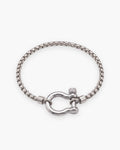 Atlas box link shackle bracelet in silver-tone stainless steel [c:silver]