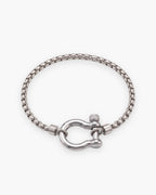 Atlas box link shackle bracelet in silver-tone stainless steel [c:silver]