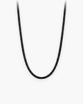 Atlas 3 mm braided cord necklace in black black cord and steel [c:black]