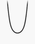 Atlas 3 mm braided cord necklace in black black cord and steel [c:black]