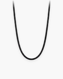 Atlas 3 mm braided cord necklace in black black cord and steel [c:black]