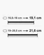 Bracelet length guide: wrist 16.5-18 cm fits the 19.1 cm bracelet; wrist 19-20.5 cm fits the 21.6 cm bracelet [u:mm]