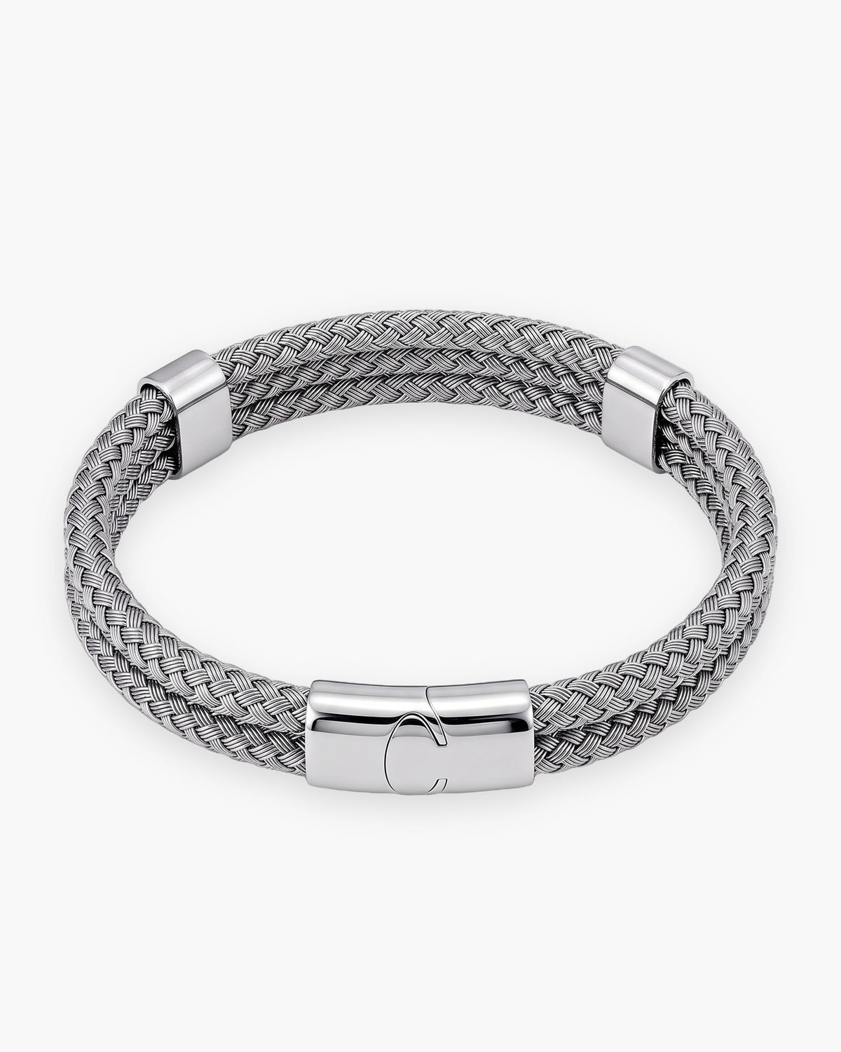 Atlas Braided Magnetic Bracelet in silver-tone [c:silver]
