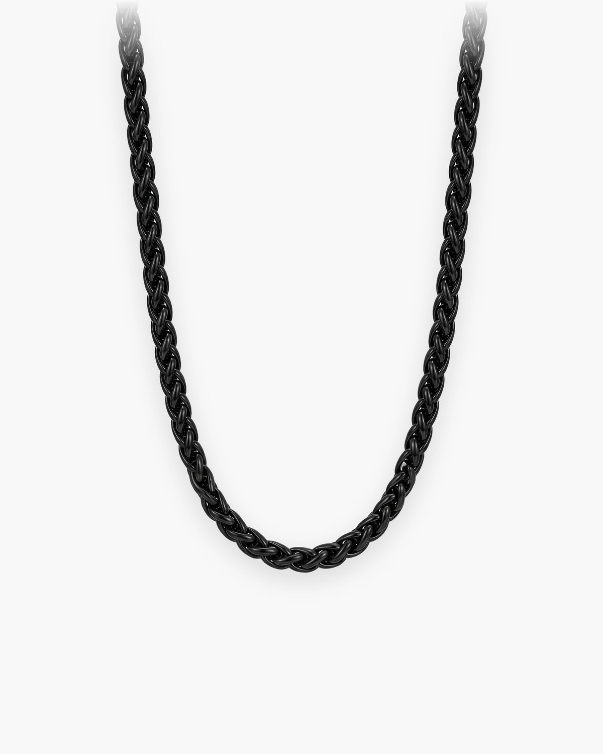 Atlas braided wheat chain in black titanium steel [c:black]