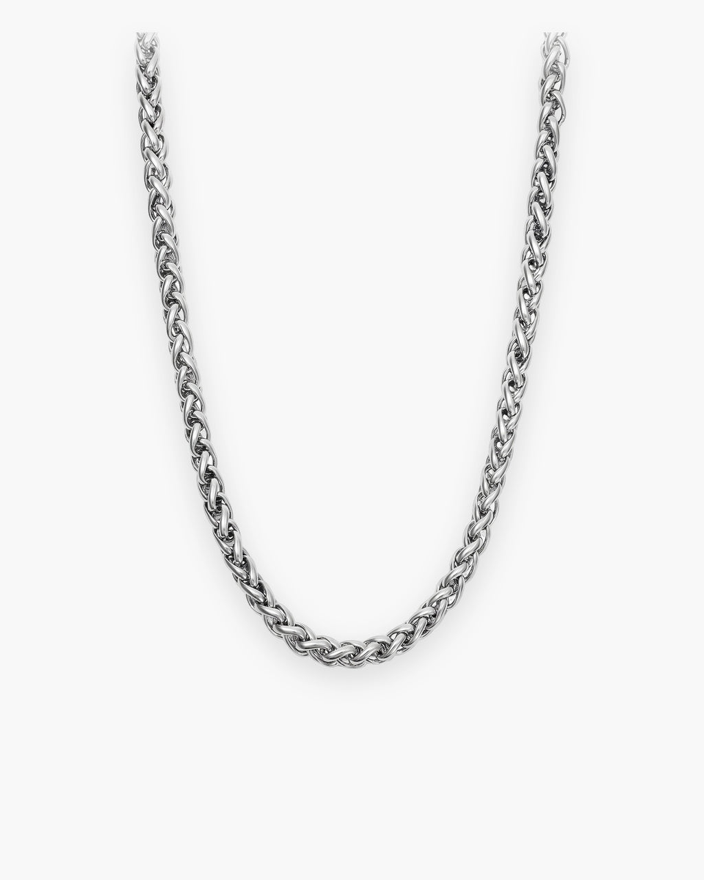 Atlas braided wheat chain in silver-tone titanium steel [c:silver]