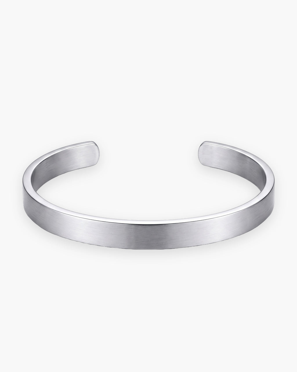 Atlas brushed cuff bracelet in silver-tone titanium steel [c:silver]