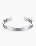 Atlas brushed cuff bracelet in silver-tone titanium steel [c:silver]