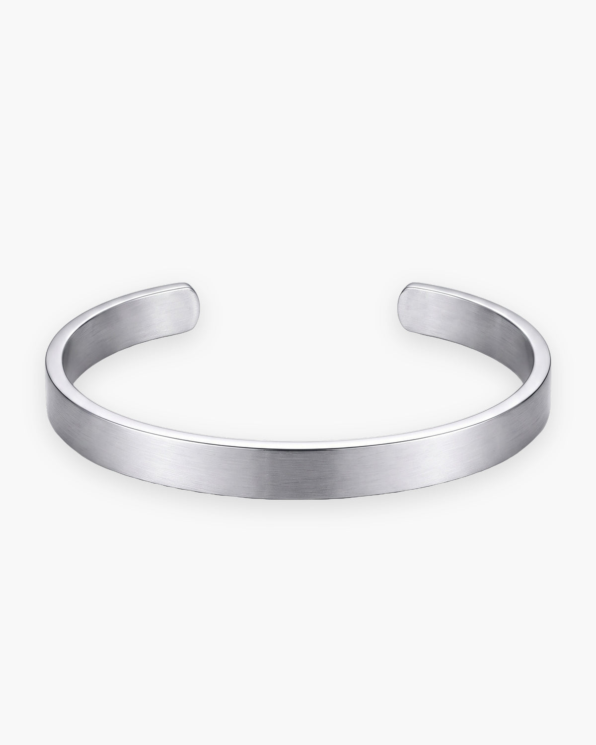 Atlas brushed cuff bracelet in silver-tone titanium steel [c:silver]