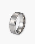 Atlas brushed panel ring in silver-tone stainless steel [c:silver]
