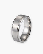 Atlas brushed panel ring in silver-tone stainless steel [c:silver]