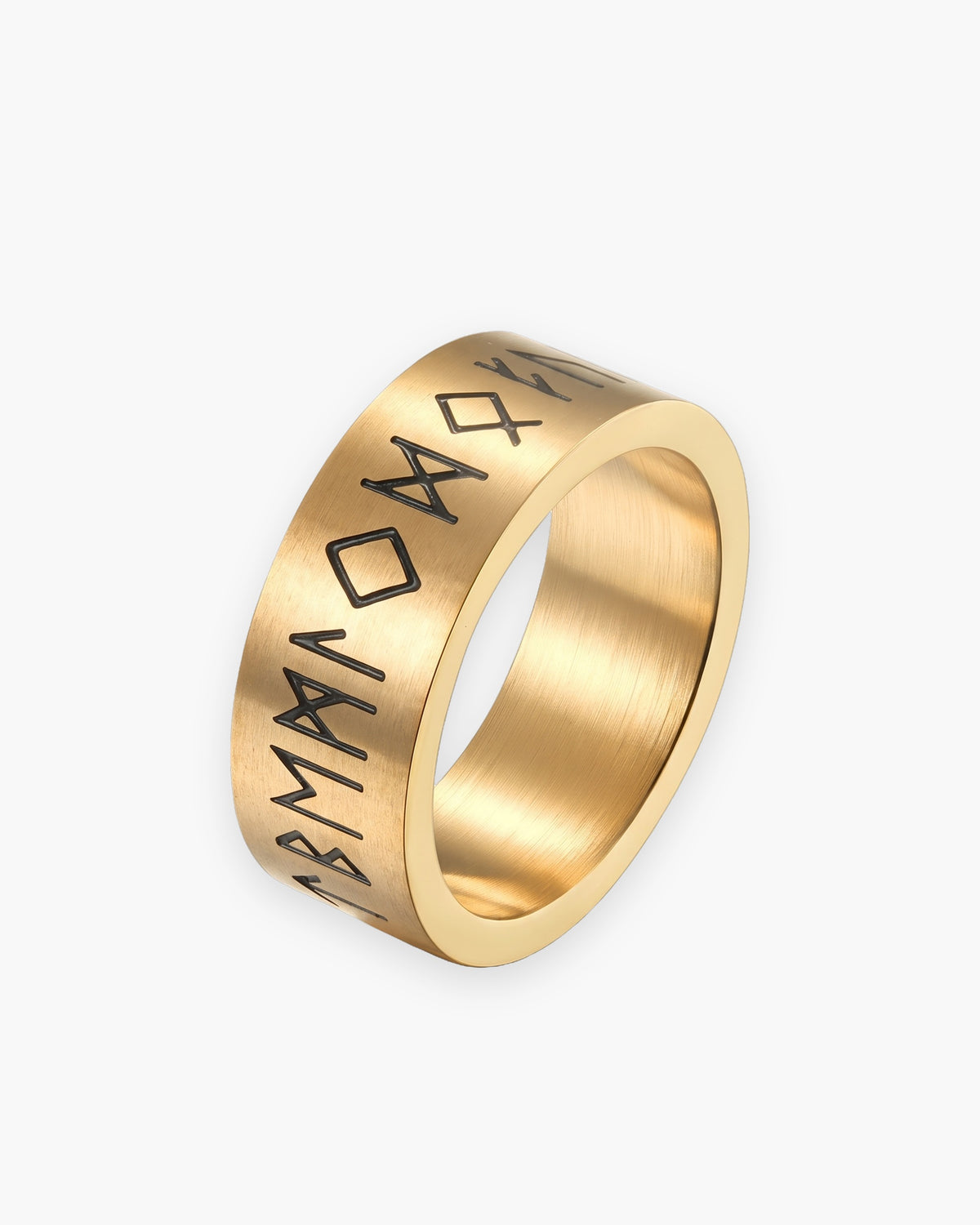 Atlas brushed rune band in gold-tone stainless steel [c:gold]