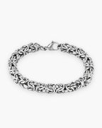 Atlas Byzantine link bracelet in silver titanium steel [c:silver]