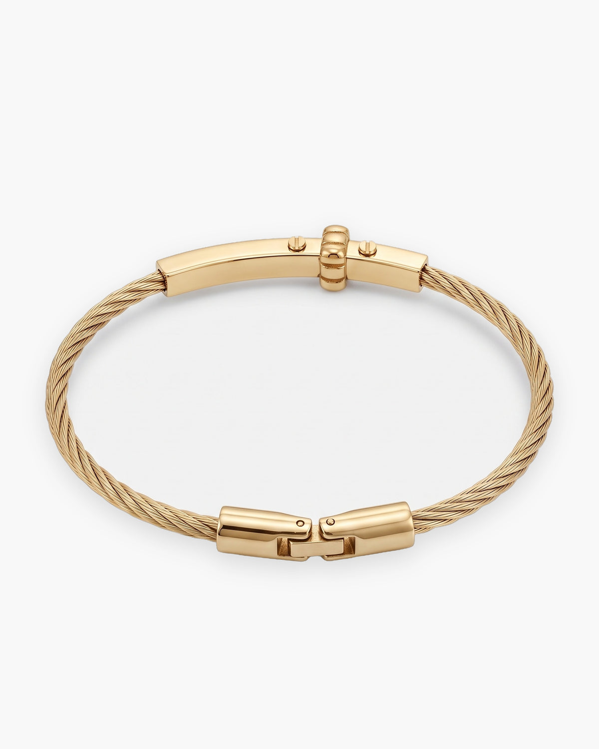 Atlas cable bar bracelet in gold-tone stainless steel [c:gold]