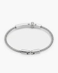 Atlas cable bar bracelet in silver stainless steel [c:silver]