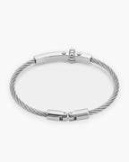 Atlas cable bar bracelet in silver stainless steel [c:silver]
