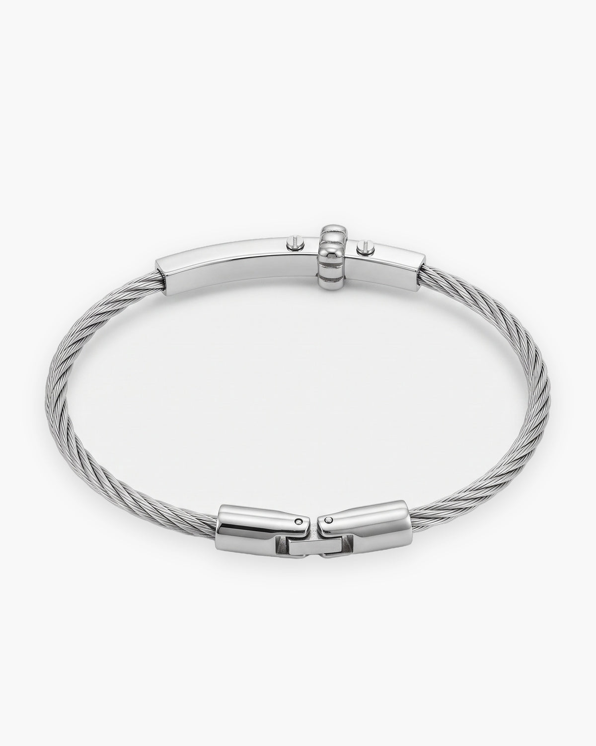 Atlas cable bar bracelet in silver stainless steel [c:silver]