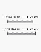 Atlas cable cross bracelet lengths 20 to 22 cm with matching wrist sizes [u:mm]