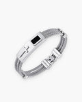 Atlas cable cross bracelet in silver titanium steel [c:silver]