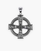 Atlas Celtic knotwork cross pendant in antiqued stainless steel, pendant only [c:pendantonly]