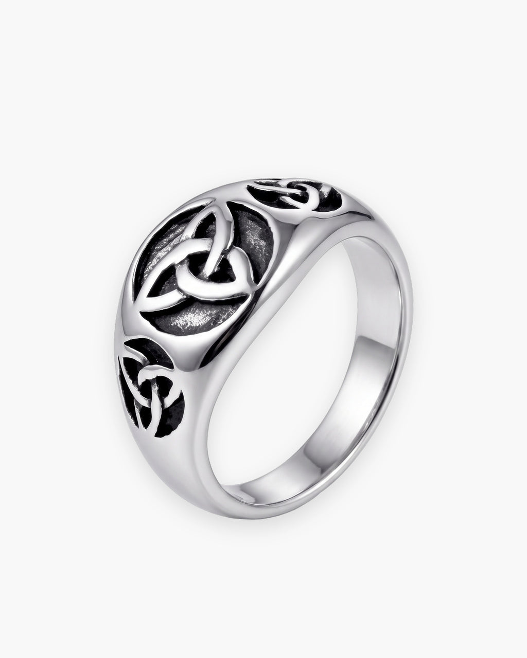 Atlas celtic knot ring in silver-tone stainless steel [c:silver]