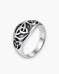 Atlas celtic knot ring in silver-tone stainless steel [c:silver]