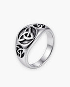 Atlas celtic knot ring in silver-tone stainless steel [c:silver]