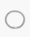 Atlas classic Cuban link bracelet in silver-tone titanium steel [c:silver]