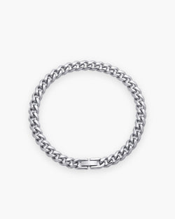 Atlas classic Cuban link bracelet in silver-tone titanium steel [c:silver]