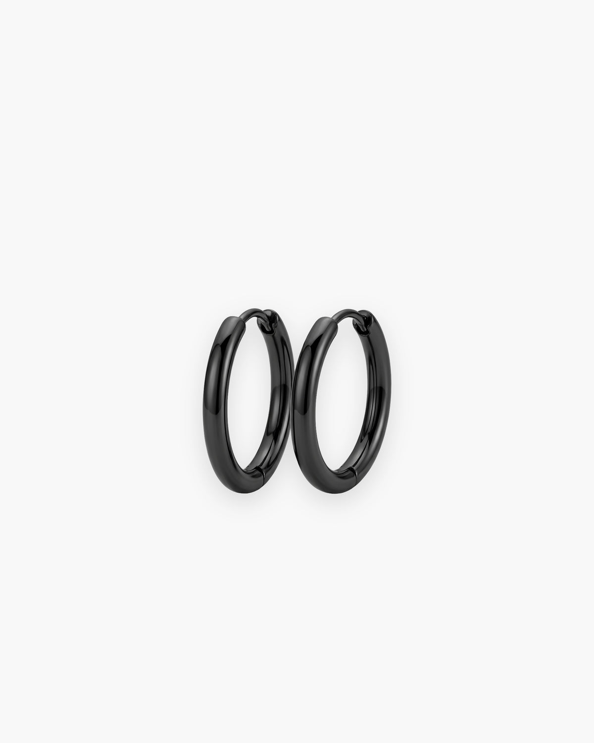 Atlas classic hoop earrings in black stainless steel [c:black]