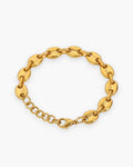 Atlas coffee bean link bracelet in gold-tone stainless steel [c:gold]