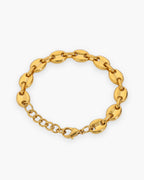 Atlas coffee bean link bracelet in gold-tone stainless steel [c:gold]