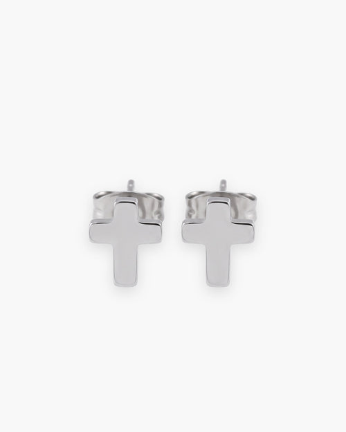 Clous d'oreilles croix homme en acier inoxydable
