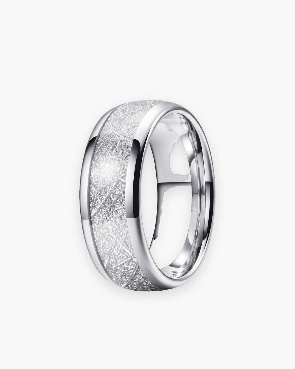 Atlas Crosshatch Inlay Dome Ring in silver-tone [c:silver]