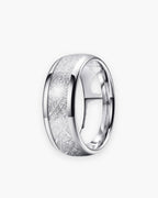 Atlas Crosshatch Inlay Dome Ring in silver-tone [c:silver]