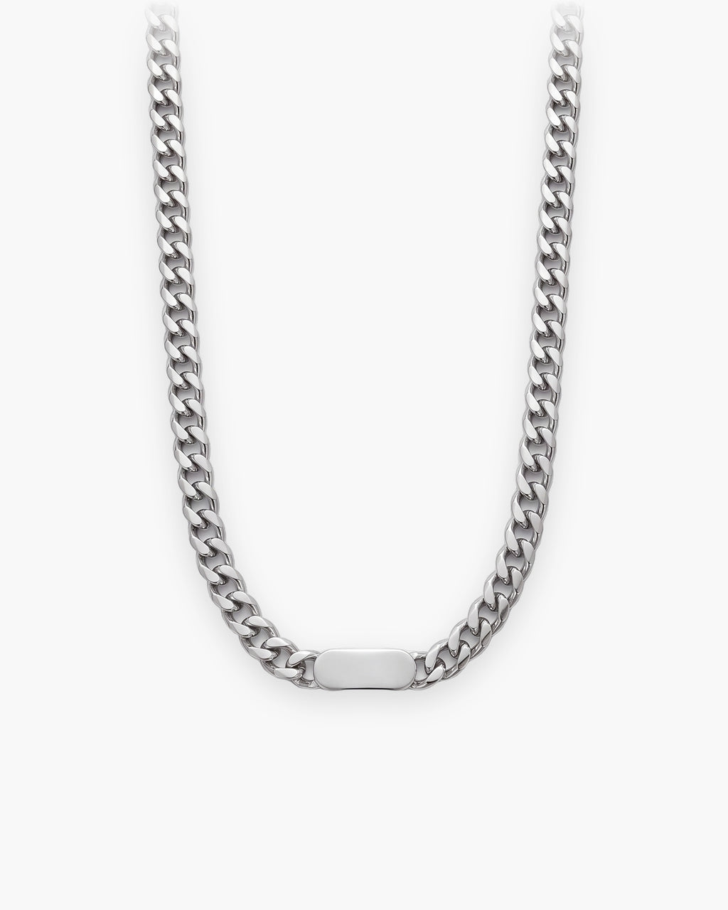 Atlas Cuban bar chain in silver titanium steel [c:silver]