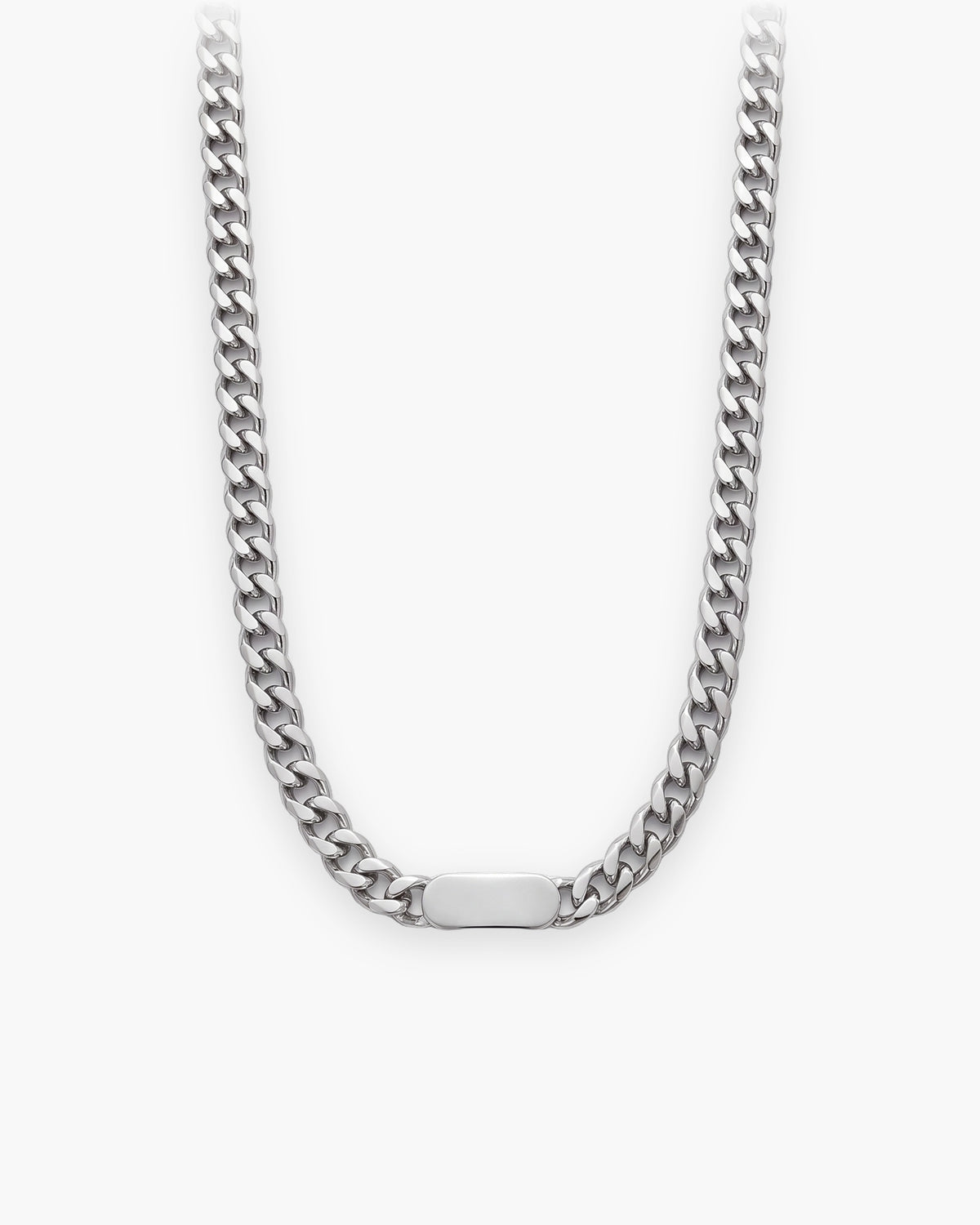 Atlas Cuban bar chain in silver titanium steel [c:silver]
