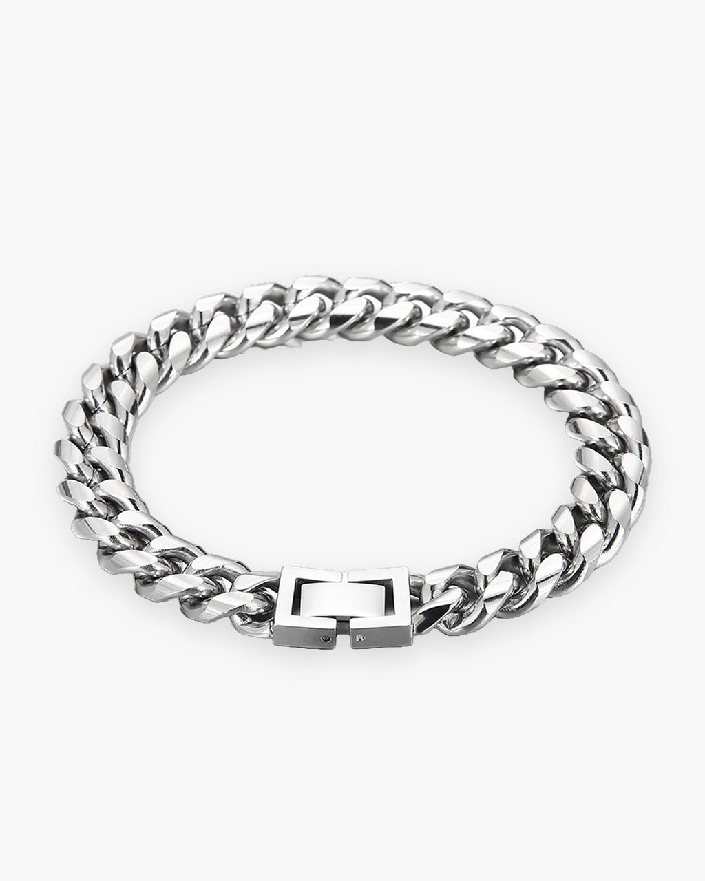 Atlas classic Cuban bracelet in polished titanium steel [c:classic]