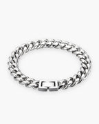 Atlas classic Cuban bracelet in polished titanium steel [c:classic]