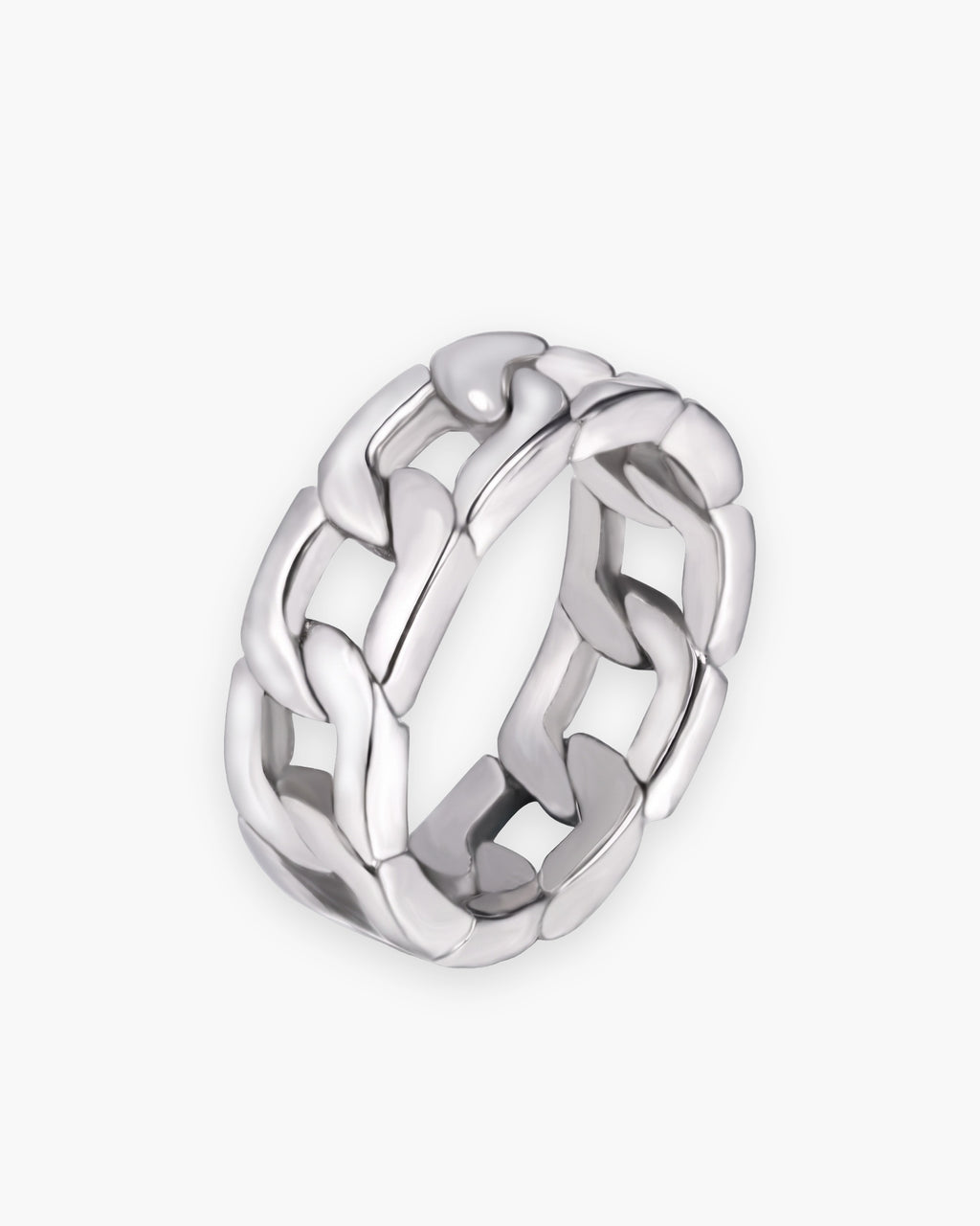 Atlas Cuban Chain Ring in silver-tone [c:silver]