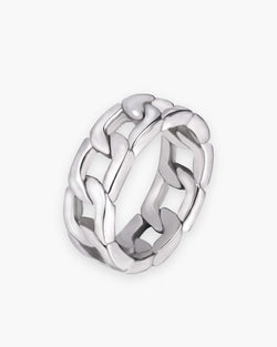 Atlas Cuban Chain Ring in silver-tone [c:silver]