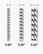 Atlas chain widths at true scale [u:in]