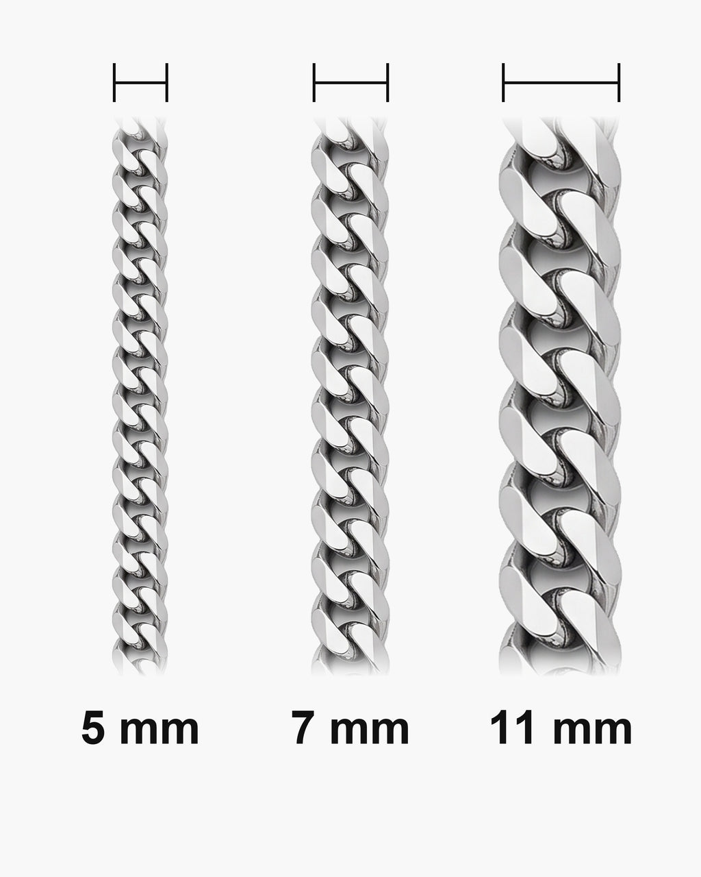 Atlas chain widths at true scale [u:mm]
